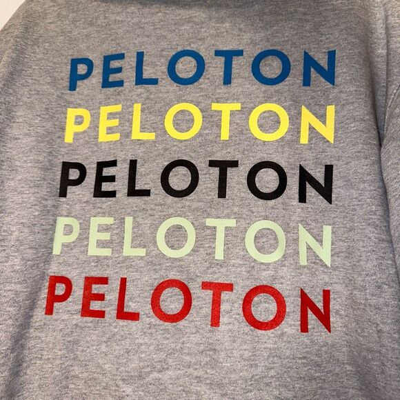 Peloton Rainbow Graphic Full Zip Gray Hoodie Size Medium NWT - Picture 2 of 6